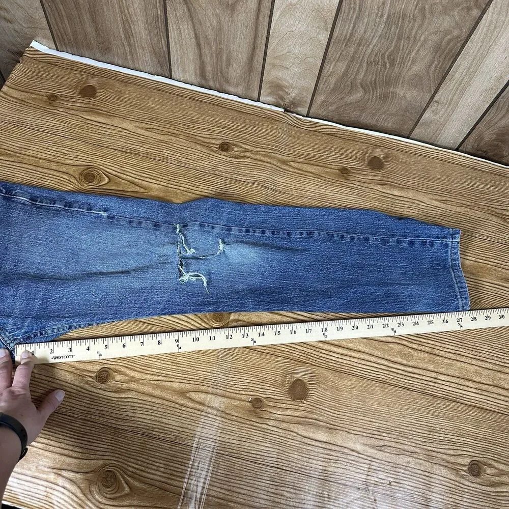Levis 505 Jeans Mens 32x32 Blue Regular Straight Mid Rise Dark Wash Denim‎